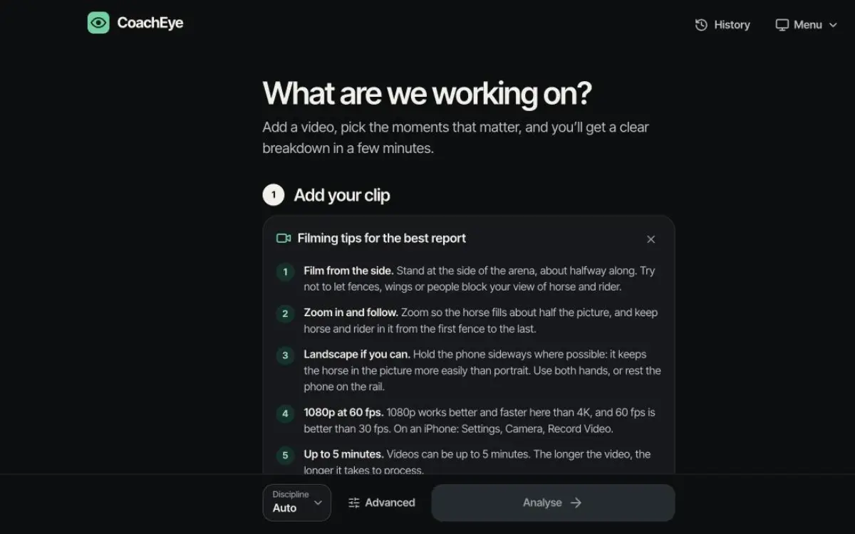 Screenshot of CoachEye
