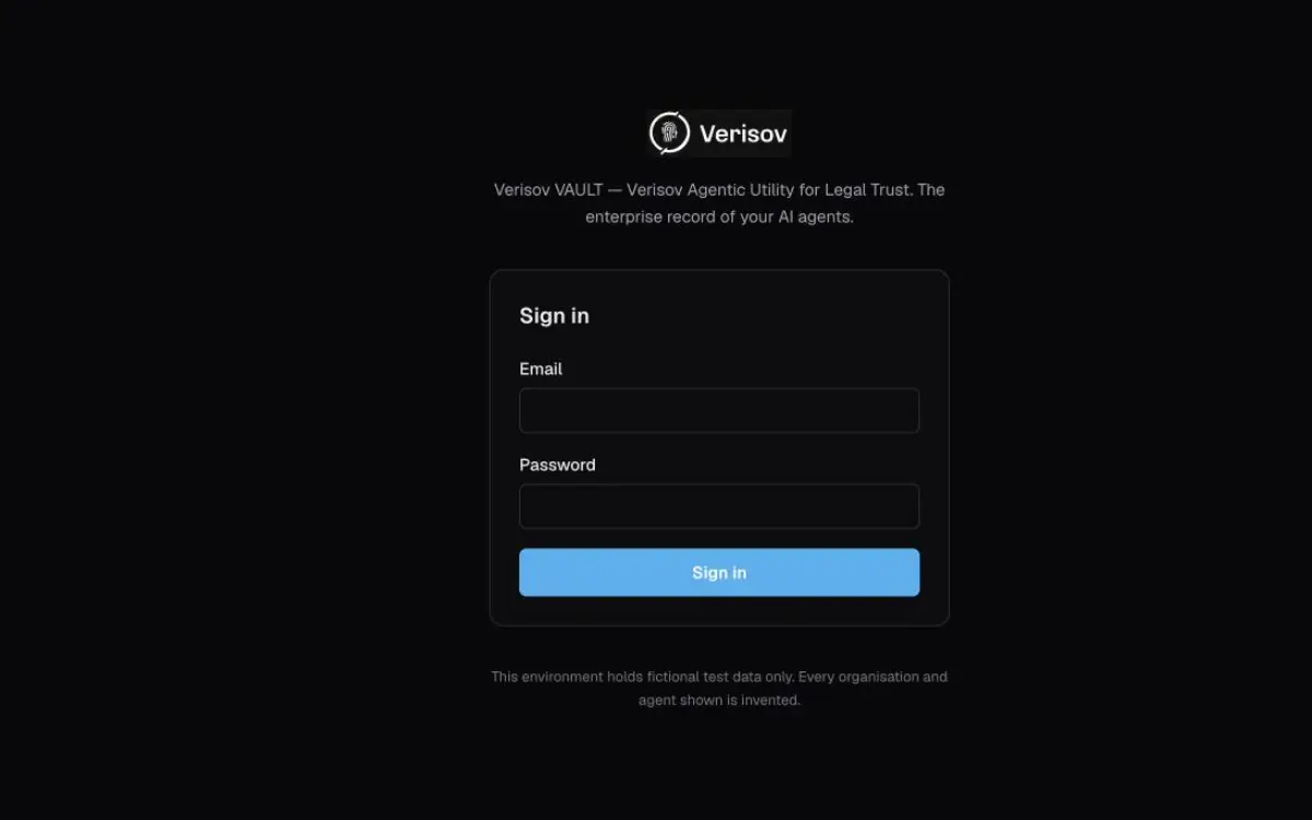 Screenshot of Verisov VAULT