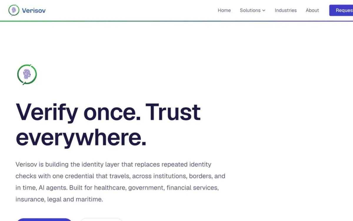 Screenshot of Verisov website